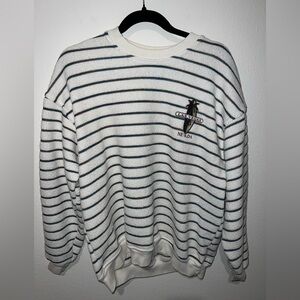 Vintage towel texture long sleeve striped Vegas shirt Size L